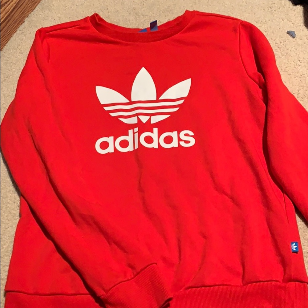 Red adidas pullover